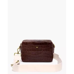 Madewell The Transport Camera Bag: Croc Embossed Leather Edition